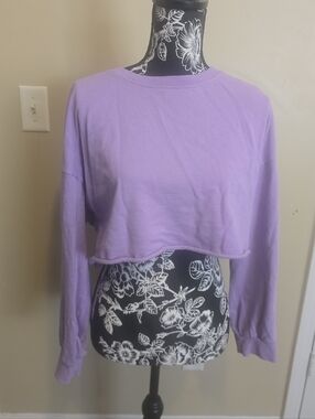 SHEIN Lavender Cropped Long-Sleeve Top